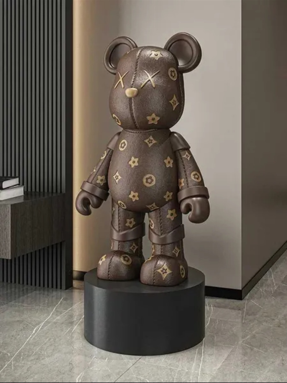 Designer-Inspired Brown Luxury Bear Home Art